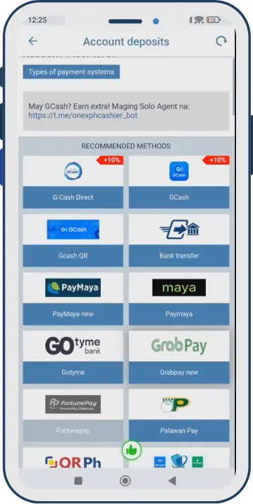 1xBet Deposit methods